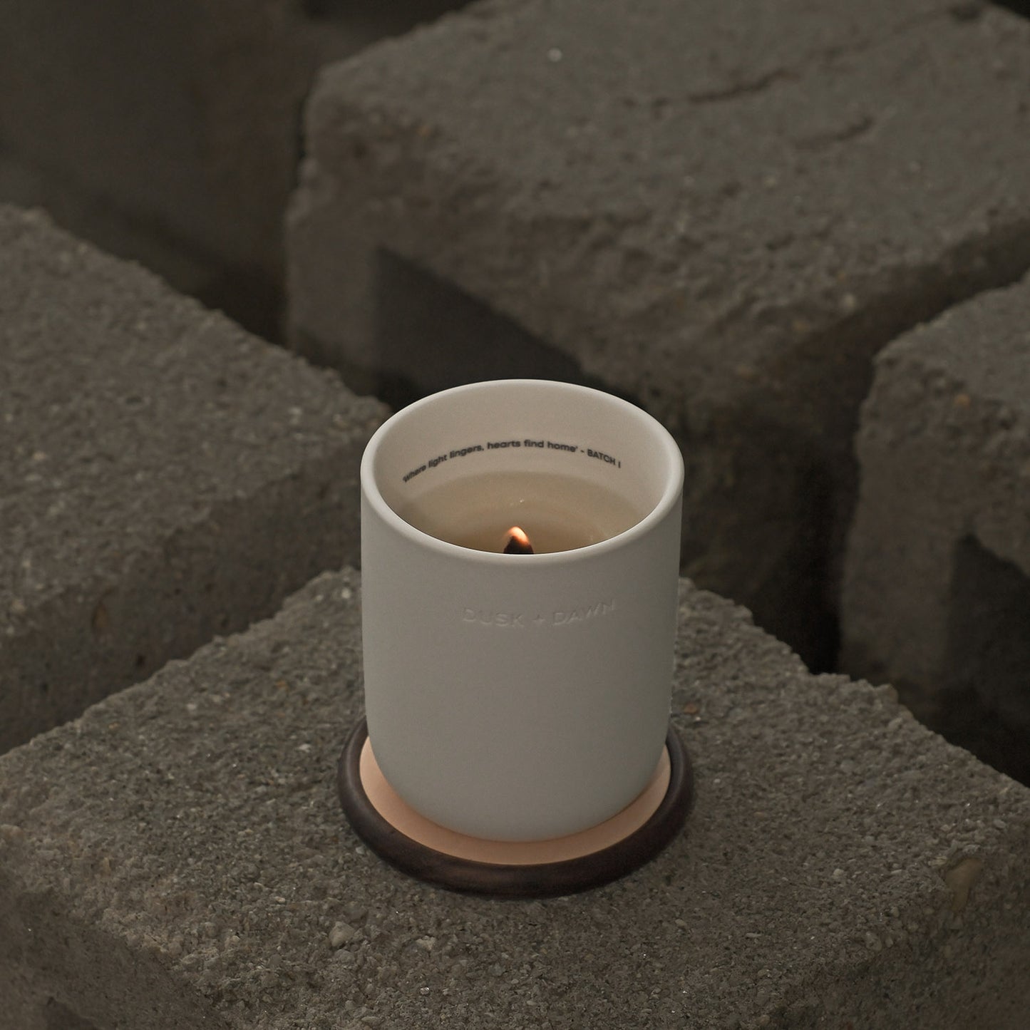 Halo Palo Santo Candle On Brick